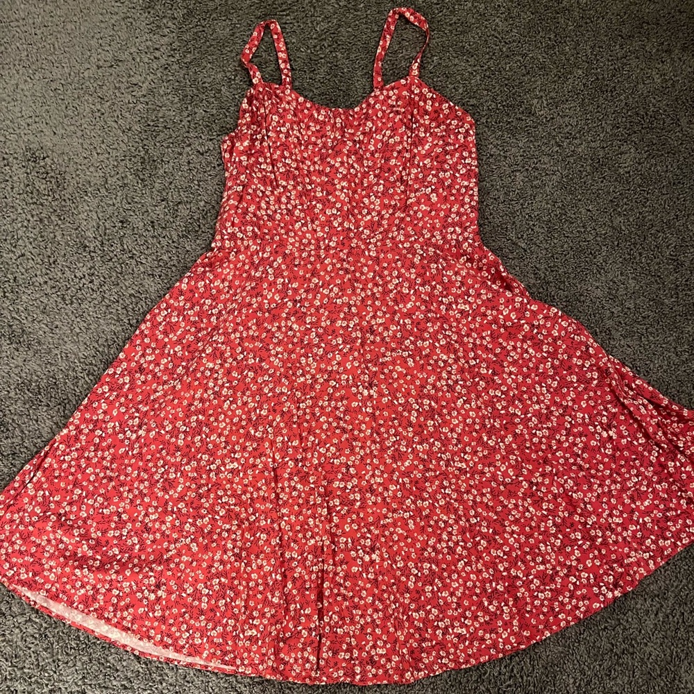 Old Navy Fit and Flare A-Line Cami Sundress in Hot Pink Ditsy Floral